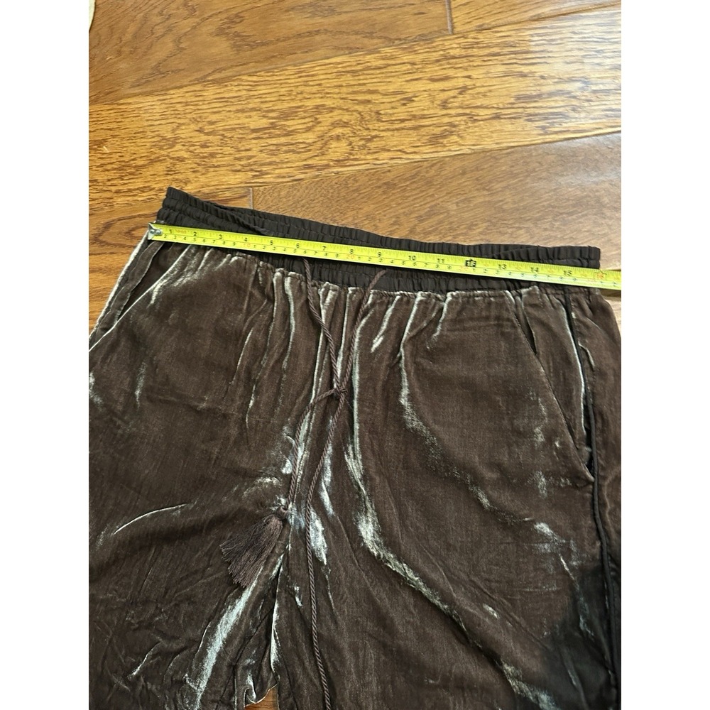 Anthropologie Elevenses Womens M Brown Velvet Pants Tassel Elastic Waist Jogger - Picture 10 of 13